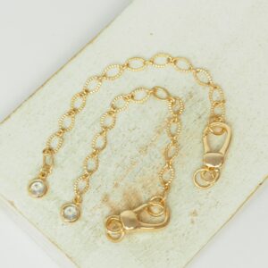 5x75 mm Round Elegant Chain Extender with Lock Lobster Clasp Light Gold-colored x 2 pc(s)