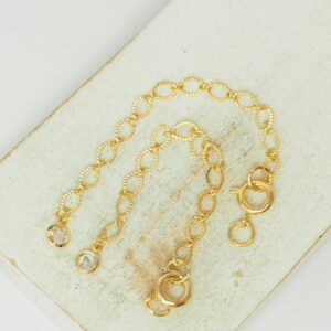 5x80 mm Round Elegant Chain Extender with Spring Ring Lobster Clasp Light Gold-colored x 2 pc(s)