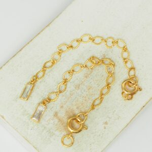 8x80 mm Rectangle Elegant Chain Extender with Spring Ring Lobster Clasp Light Gold-colored x 2 pc(s)