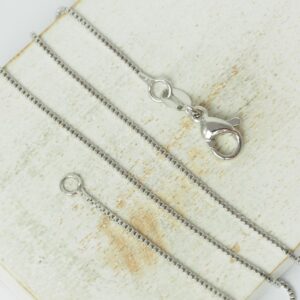 0.8 mm Snake Chain with Lobster Clasps Platinum-colored x 45 cm