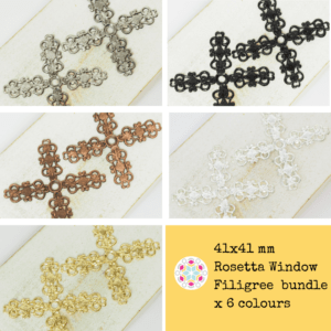 41x41 mm Rosetta Window Filigree  bundle  x 6 colours