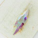 9.5x35 mm Preciosa Fancy Slim Navette Crystal AB with Gold-colored claw x 1 pc(s)