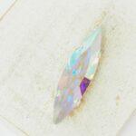 9.5x35 mm Preciosa Fancy Slim Navette Crystal AB with Silver-colored claw x 1 pc(s)