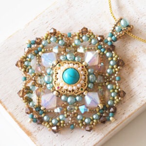 SEA BREEZE ROSE pendant beading tutorial
