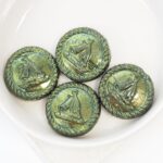 20x20 mm Boat bead Jet Red Luster x 4 pc(s)