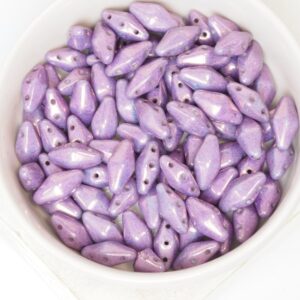 6x12 mm Canoe Beads Chalk White Lila Vega Luster x 20 pc(s)