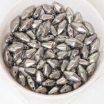 6x12 mm Canoe Beads Jet Full Chrome x 20 pc(s)