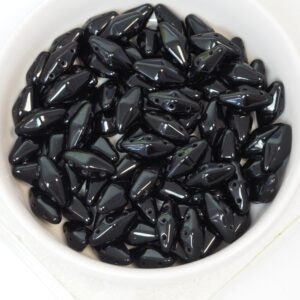 6x12 mm Canoe Beads Jet x 20 pc(s)