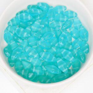 6x12 mm Canoe Beads Aqua Matte x 20 pc(s)