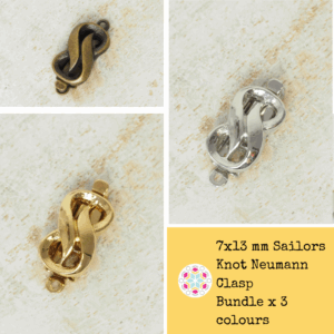 7x13 mm Sailors Knot Neumann Clasp Bundle x 3 colours