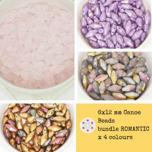 6x12 mm Canoe Beads bundle ROMANTIC x 4 colours