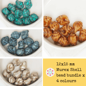 12x15 mm Murex Shell bead bundle x 4 colours