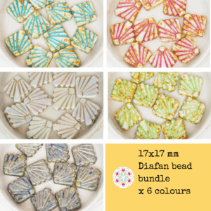 17x17 mm Diafan bead bundle x 6 colours