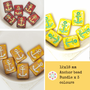 12x18 mm Anchor bead Bundle x 3 colours