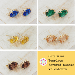 8.5x14 mm Teardrop Earstud  bundle x 9 colours