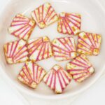 17x17 mm Diafan bead Alabaster Travertin with Pink Painted x 10 pc(s)