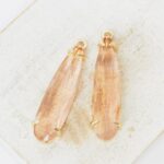 8x32 mm Drop in metal setting Transparent Peach x 2 pc(s)