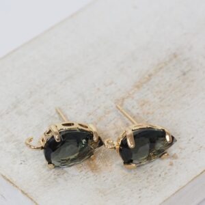8.5x14 mm Teardrop Earstud Black Diamond Gold-colored x 2 pc(s)