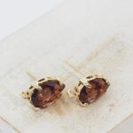 8.5x14 mm Teardrop Earstud Burgundy Gold-colored x 2 pc(s)
