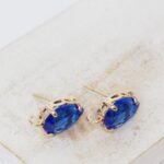 8.5x14 mm Teardrop Earstud Royal Blue Gold-colored x 2 pc(s)