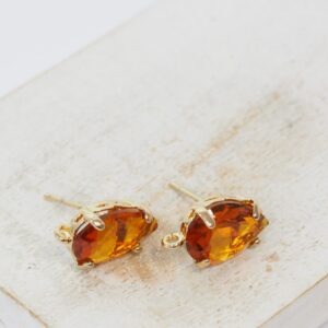 8.5x14 mm Teardrop Earstud Smoked Topaz Gold-colored x 2 pc(s)