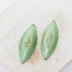 10x28 mm Small Navette Beadingschool Art Cabochon Enchanted Green on light clay x 2 pc(s)
