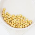 4 mm Fire-polished round beads Chalk White Travertin x 60 pc(s)