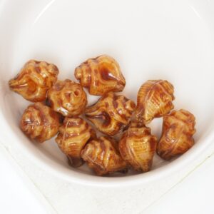 12x15 mm Murex Shell bead Brown Beige Travertin x 10 pc(s)