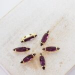 3x11 mm Preciosa Fancy Slim Navette Amethyst with Gold-colored claw x 6 pc(s)