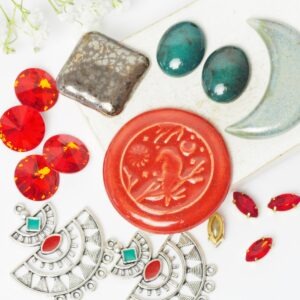 Art cabochon collection Crimson Raven