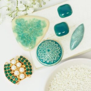 Art cabochon collection Misty Green I.