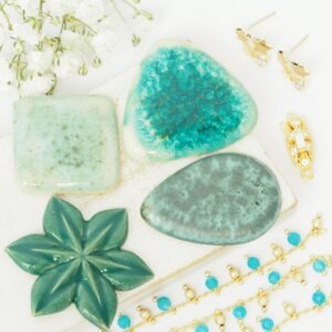Art cabochon collection Misty Green II.