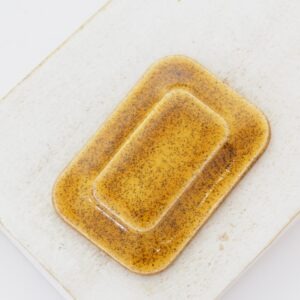 25x36 mm Big Tile Beadingschool Art Cabochon Amber Sparks on light clay x 1 pc(s)