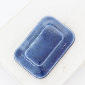 25x36 mm Big Tile Beadingschool Art Cabochon Blue Cosmos on light clay x 1 pc(s)
