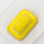 25x36 mm Big Tile Beadingschool Art Cabochon Sunflower Yellow on light clay x 1 pc(s)