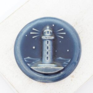 36 mm Lighthouse Keeper Beadingschool Art Cabochon Deep Ocean on light clay x 1 pc(s)