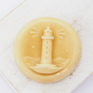 36 mm Lighthouse Keeper Beadingschool Art Cabochon Honey on light clay x 1 pc(s)