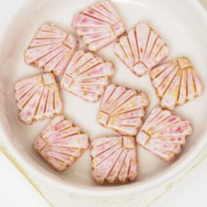17x17 mm Diafan bead Alabaster Travertin Light Amethyst x 10 pc(s)