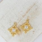 13x13 mm Desert Rose Charm Gold-colored x 2 pc(s)