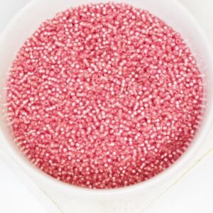 15/0 Miyuki seed beads 1627 Dyed Semi Mat Silver Lined Light Cranberry x 5 g