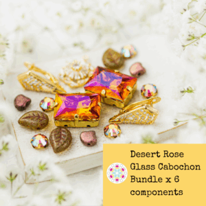 Desert Rose Glass Cabochon Bundle x 6 components