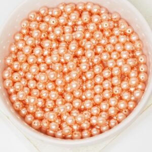 4 mm Round Glass beads Pearly Orange Sherbet x 60 pc(s)