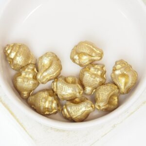 12x15 mm Murex Shell bead Ginger Gold Painted x 10 pc(s)
