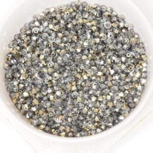 3 mm Preciosa bicone beads Crystal Starlight Gold Half x 50 pc(s)