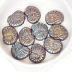 13x17 mm Shell bead Jet Iris Luster x 10 pc(s)