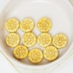 12x12 mm Ship wheel bead Alabaster Beige Gold Wash x 10 pc(s)