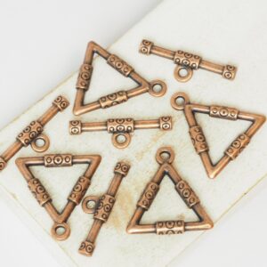 21x23 mm Triangle Toggle Clasp Antique copper x 4 pc(s)