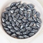 6x12 mm Canoe Beads Jet Hematite x 20 pc(s)