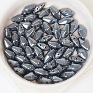 6x12 mm Canoe Beads Jet Hematite x 20 pc(s)