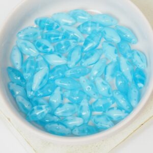 6x12 mm Canoe Beads Opal Blue Matte x 20 pc(s)